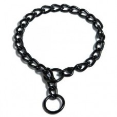 Round Link Collar - Black - 3.0mm Medium