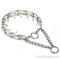 Chrome Plated Steel Prong Collar - medium link