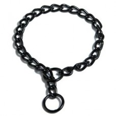 Round Link Collar - Black - 2.0mm Fine